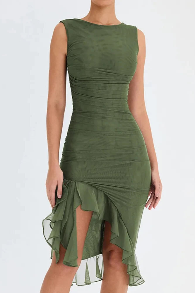 Charlotte Midikleid mit Rüschen