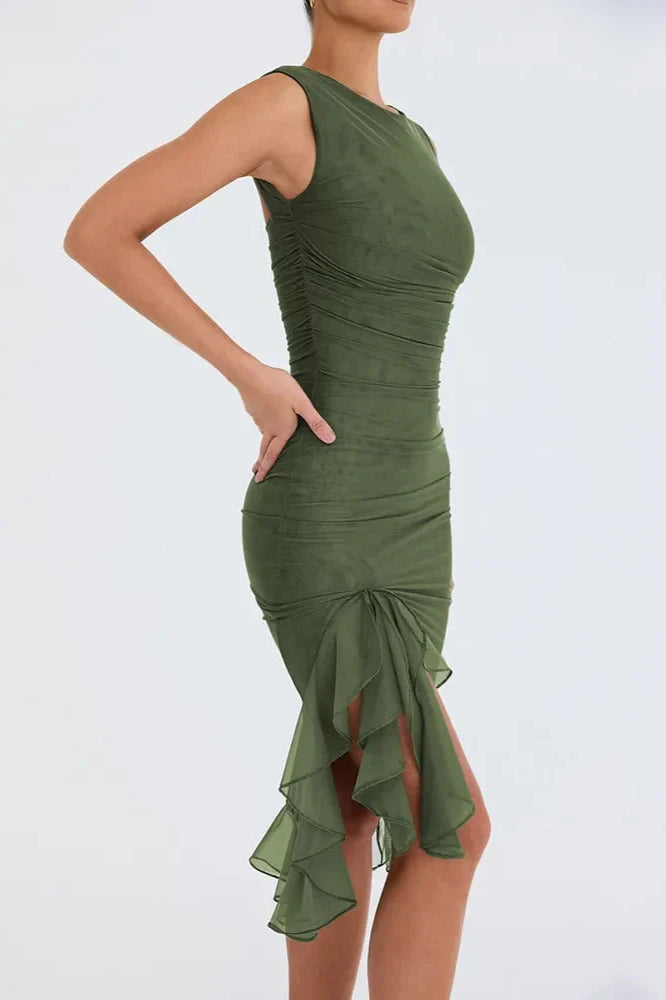 Charlotte Midikleid mit Rüschen