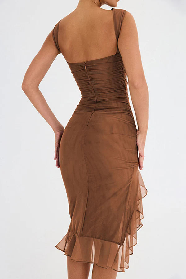 Charlotte Midikleid mit Rüschen