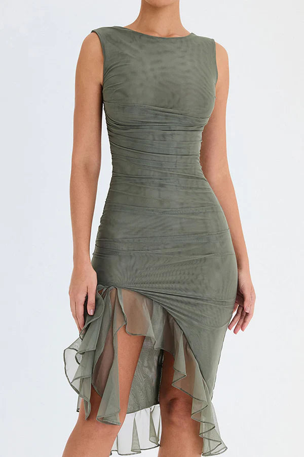 Charlotte Midikleid mit Rüschen