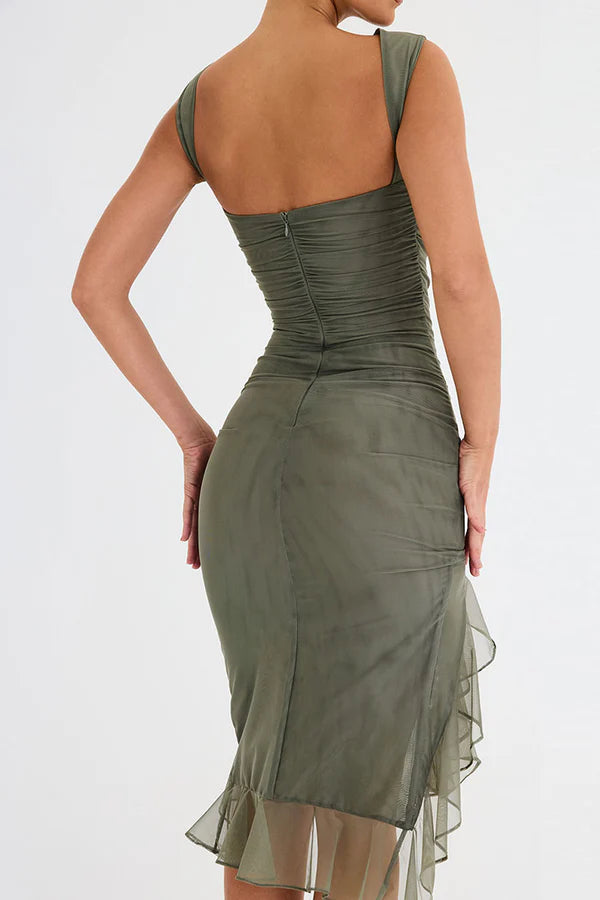 Charlotte Midikleid mit Rüschen